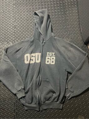 Russell Athletic OSU Est. 68 Charcoal Gray Full-Zip Hoodie